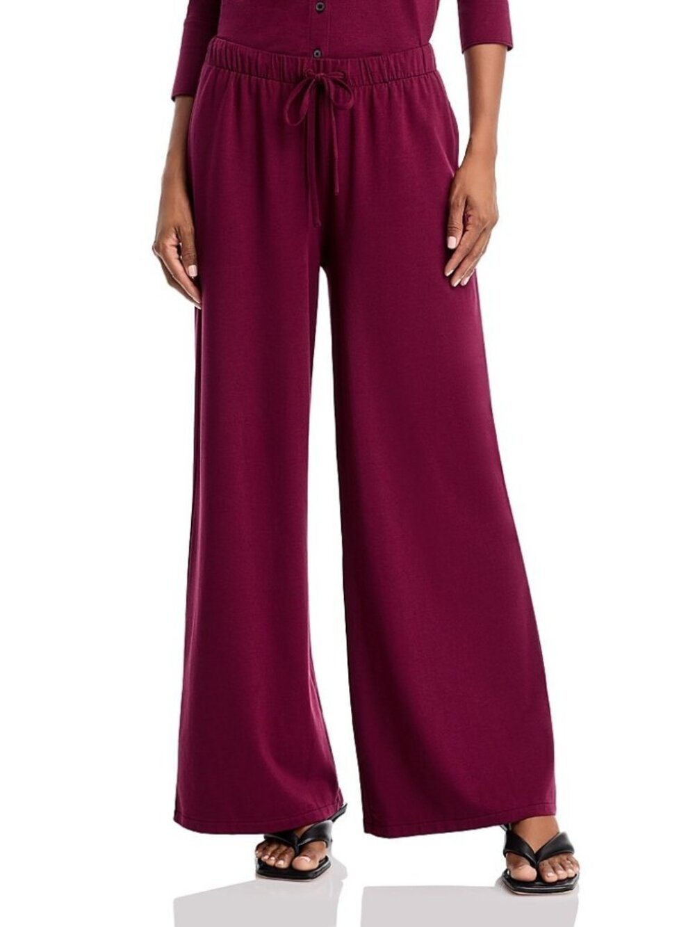 Atm Anthony Thomas Melillo Wide Leg Drawstring Pants Merlot Size S